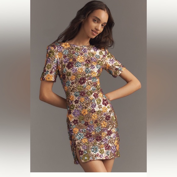 Dress the Population Dresses & Skirts - Dress the population Maddox short sleeve sequin dress mini small